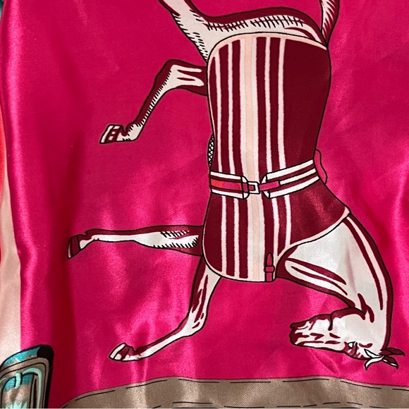 Colorful Equestrian Print Scarf - Picture 3 of 7